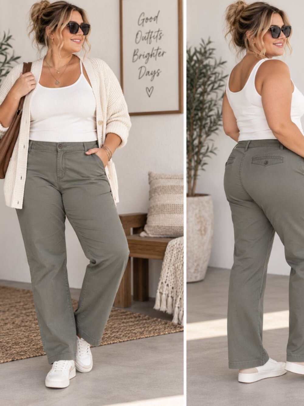 735 - Eddie Bauer Legend Wash Stretch Pants 18W Curvy Straight Olive Green